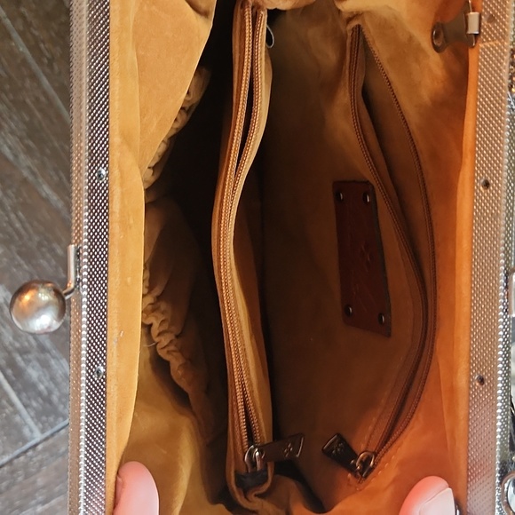 Patricia nash 10th year anniversary handbag. Blues, purples, tans.